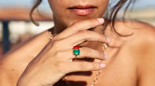 Load image into Gallery viewer, One-of-a-Kind Emerald and Fire Opal Ring