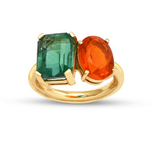 Load image into Gallery viewer, One-of-a-Kind Emerald and Fire Opal Ring